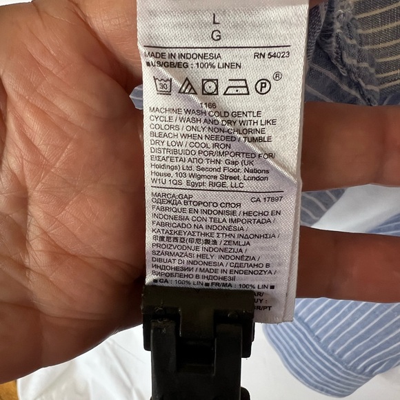 GAP Linen tunic. Light blue and white stripes. Size XL. - Picture 9 of 9